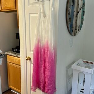 Sofia Pink and White Maxi Dress